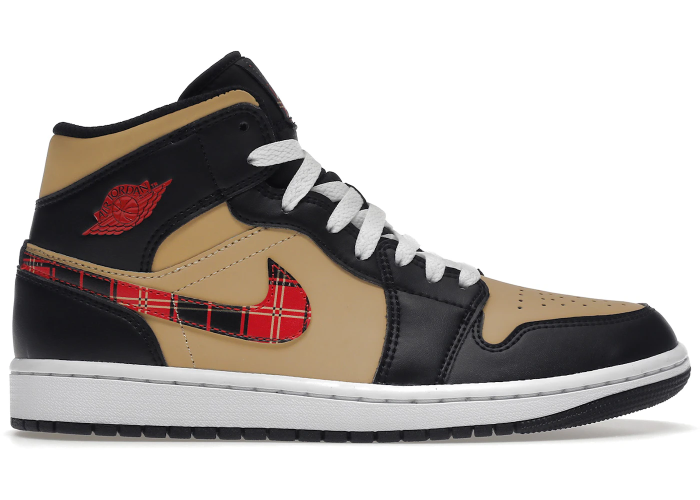 Air Jordan 1 Mid Tartan Swoosh Men's - DZ5329-001