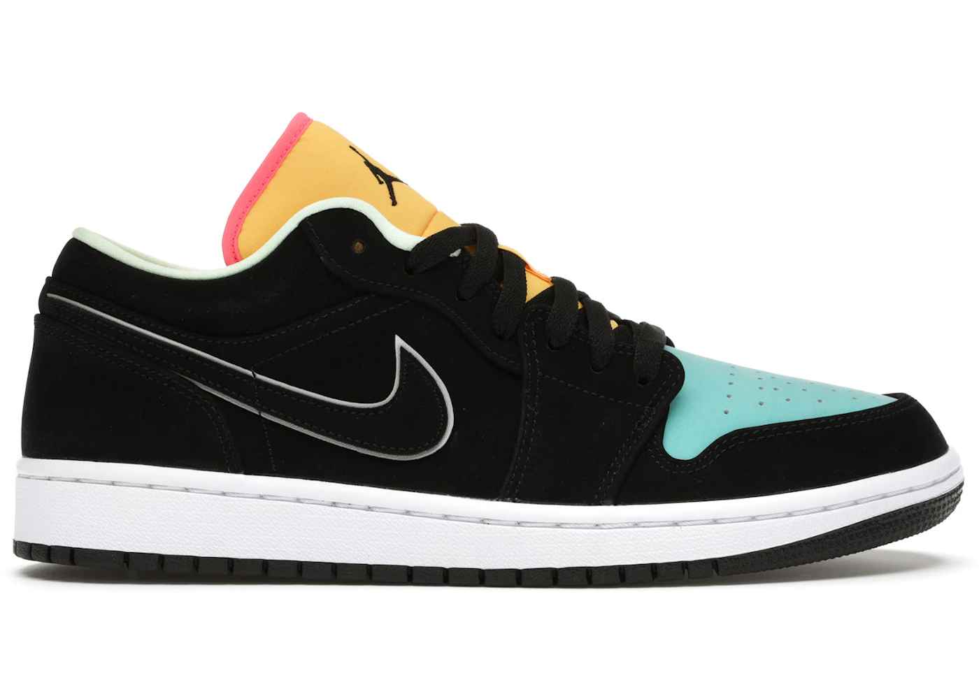 Jordan 1 Low Black Aurora Green Laser Orange Men's - CK3022-013