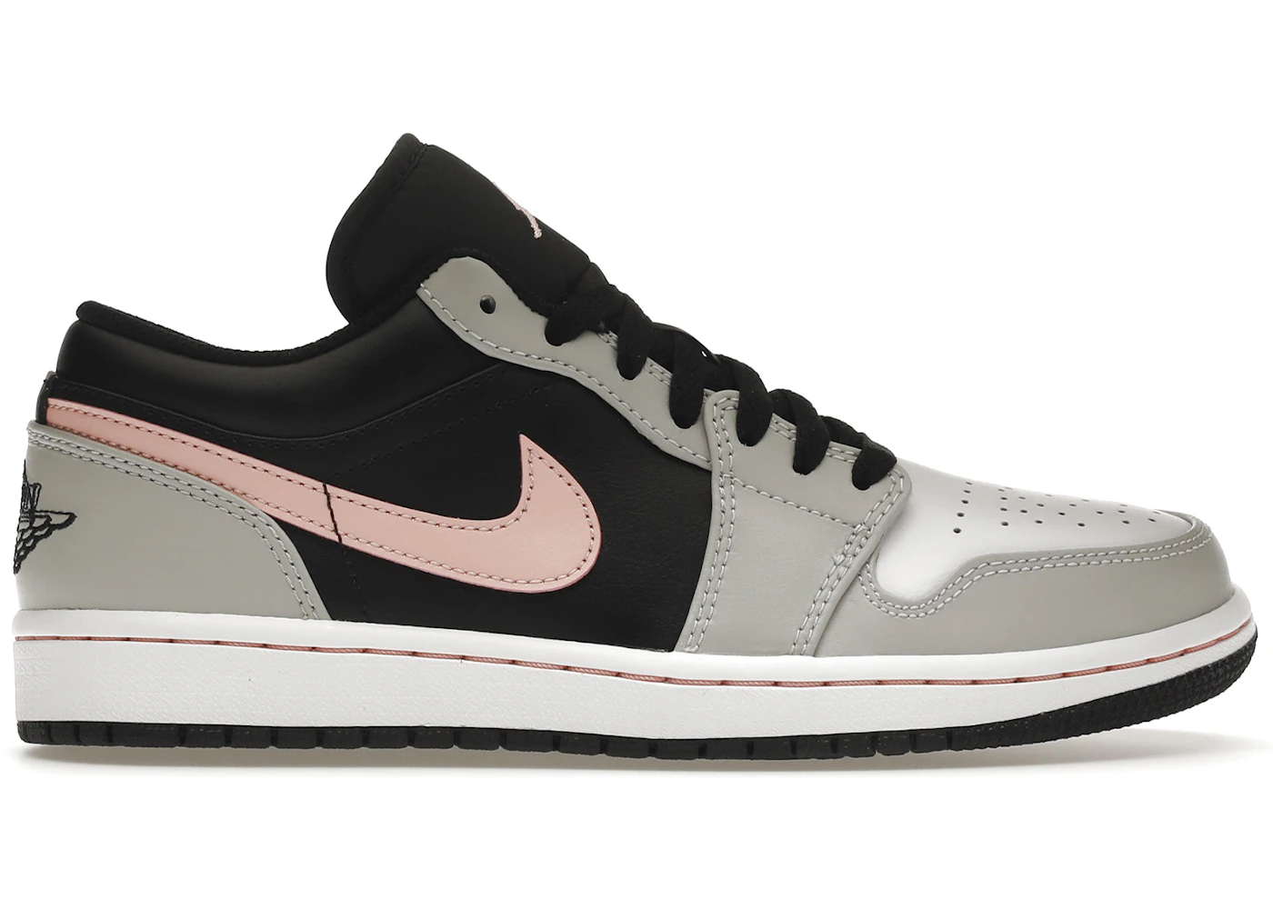 Jordan 1 Low Black Grey Pink Men's - 553558-062