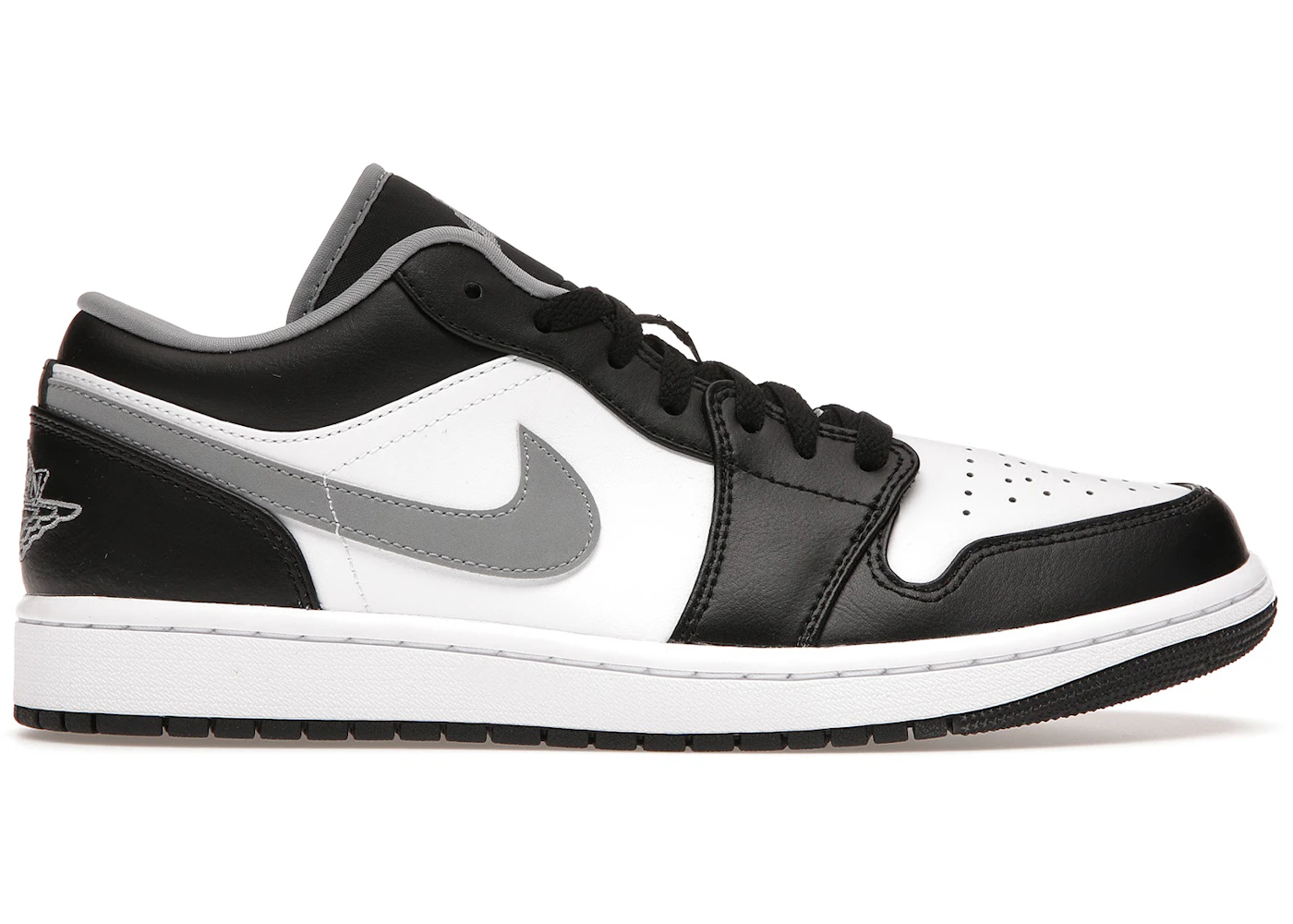 Jordan 1 Low Black White Grey Men's - 553558-040