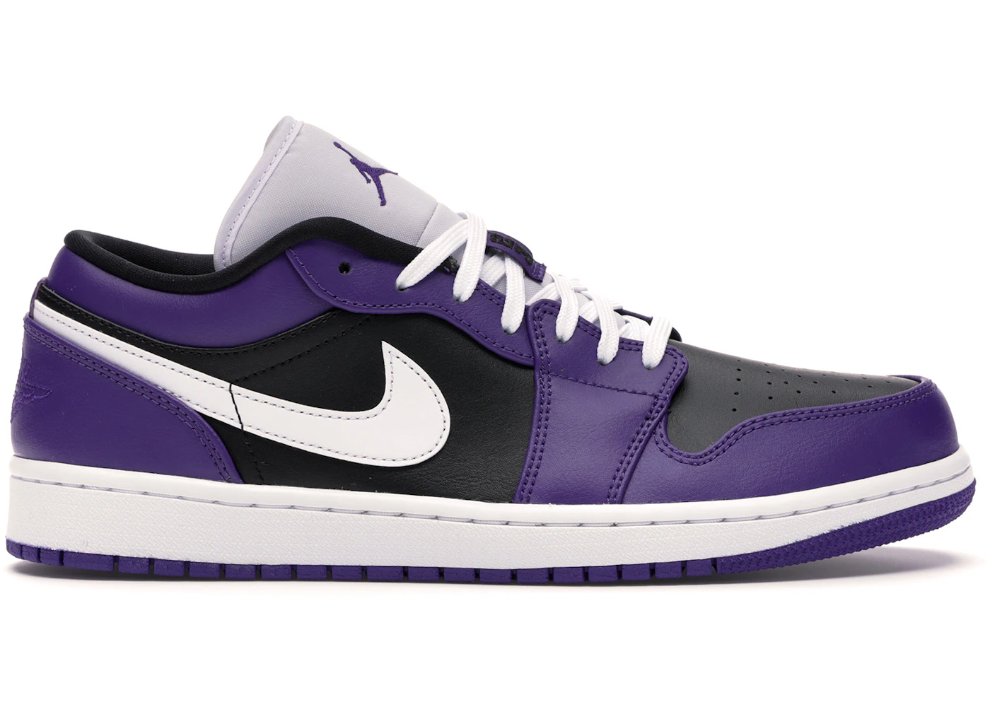 Jordan 1 Low Court Purple Black Men's - 553558-501