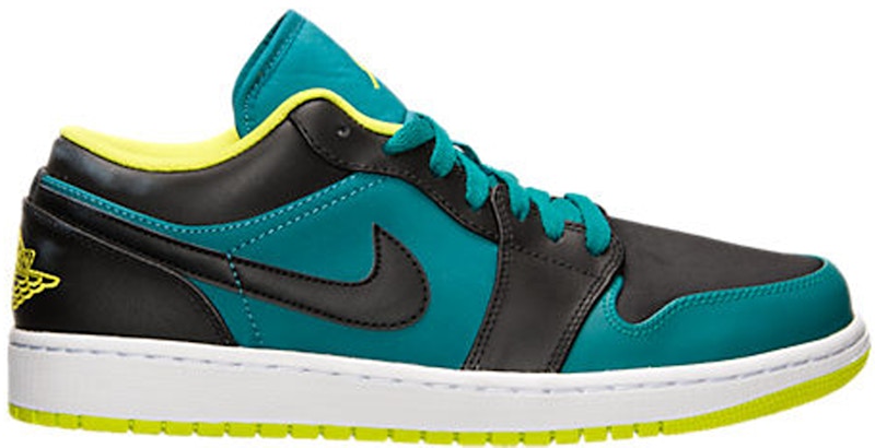 Jordan 1 Low Lush Teal Venom Green Black Men's - 553558-305