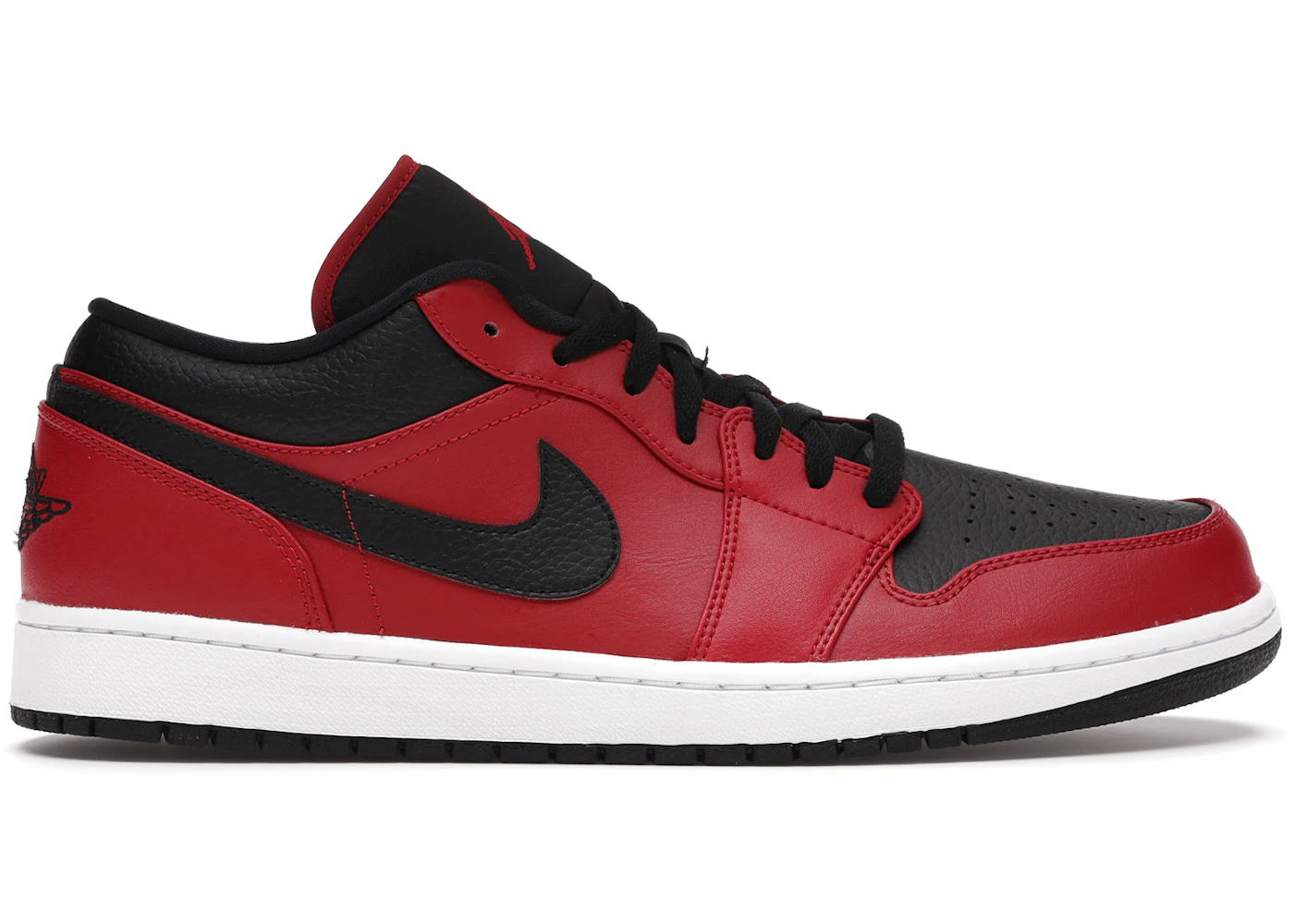 Jordan 1 Low Reverse Bred Pebbled Swoosh Men's - 553558-605