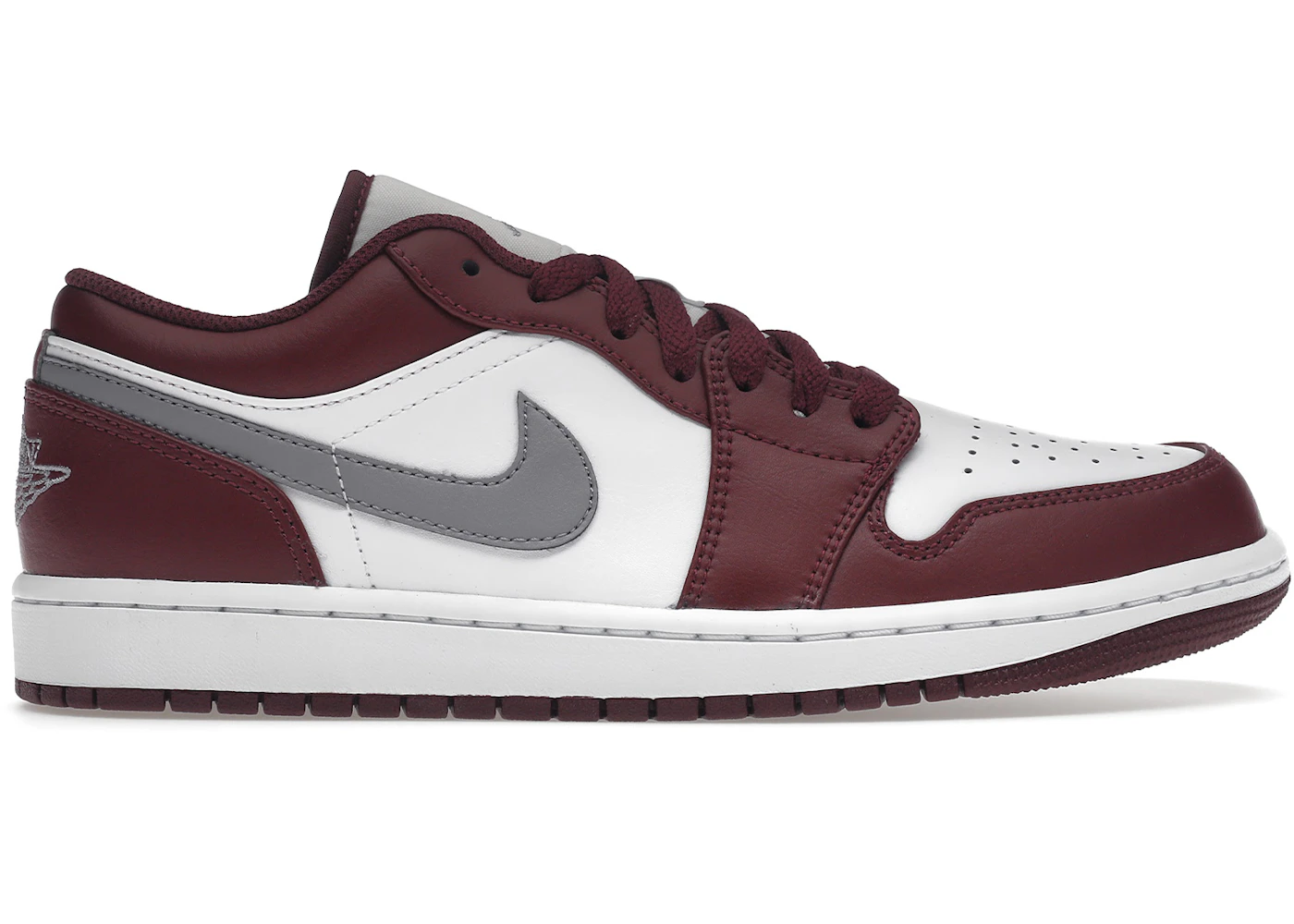Jordan 1 Low White Bordeaux Men's - 553558-615