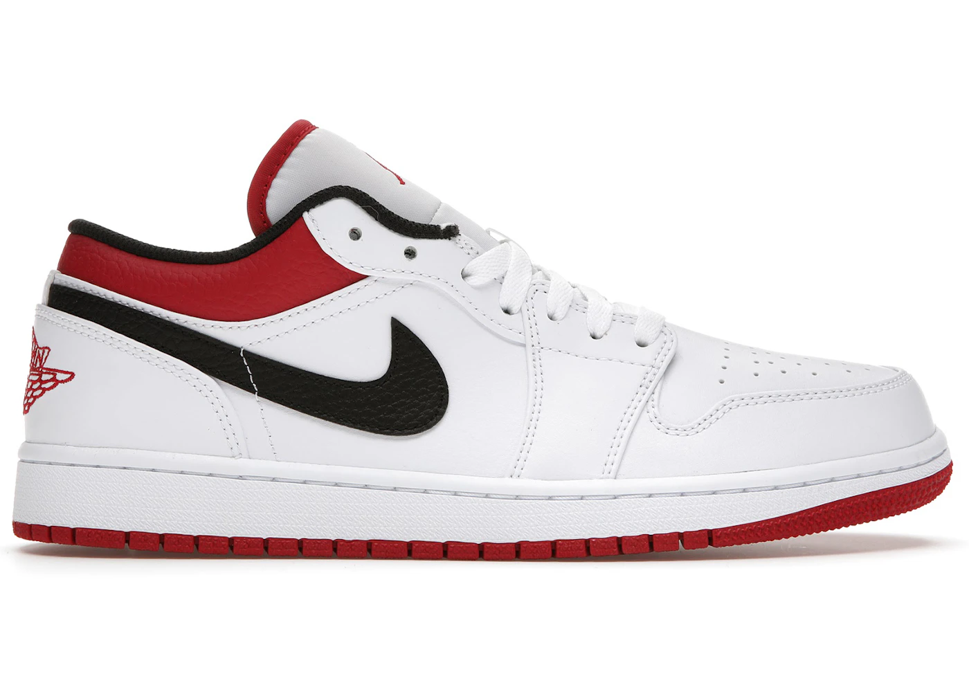 Jordan 1 Low White University Red Black Men's - 553558-118