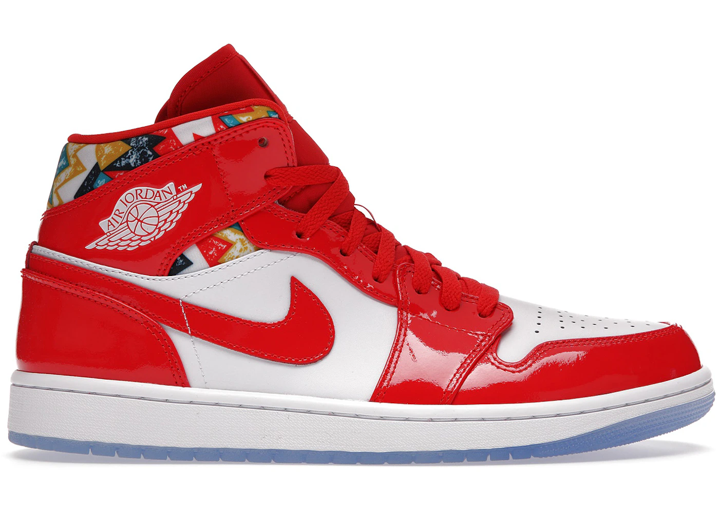 Jordan 1 Mid Barcelona Sweater Red Patent Men's - DC7294-600