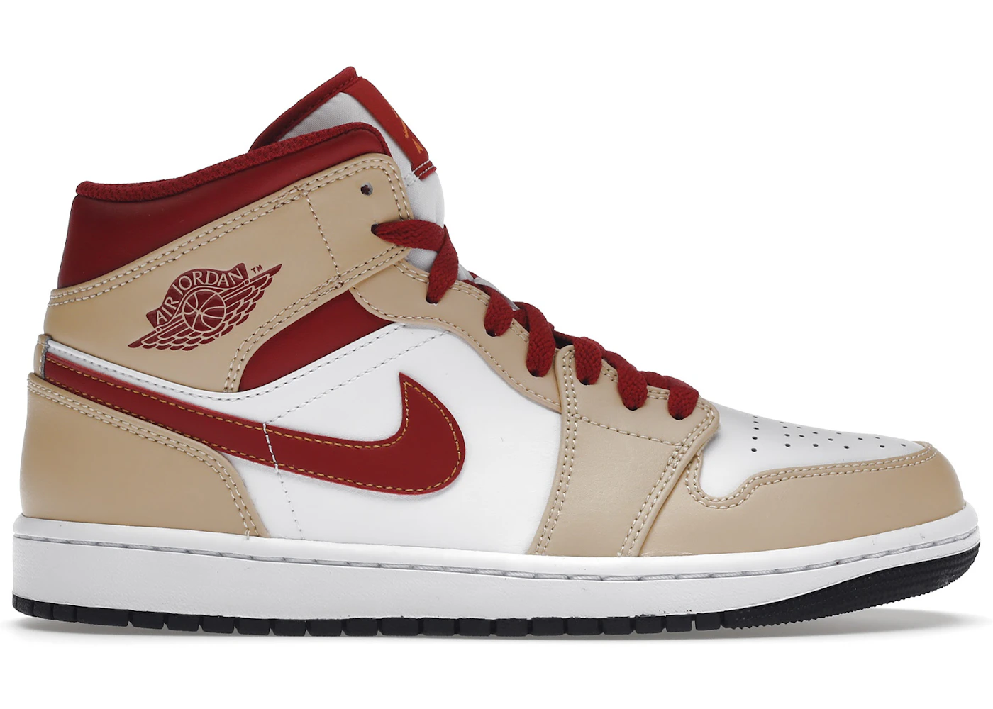 Jordan 1 Mid Light Curry Cardinal Men's - 554724-201