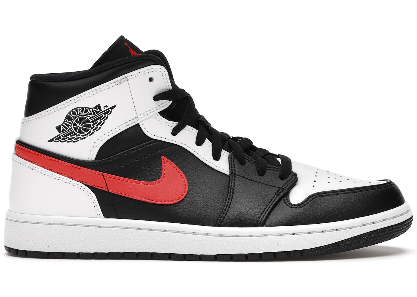 Jordan 1 Mid Black Chile Red White Men's - 554724-075