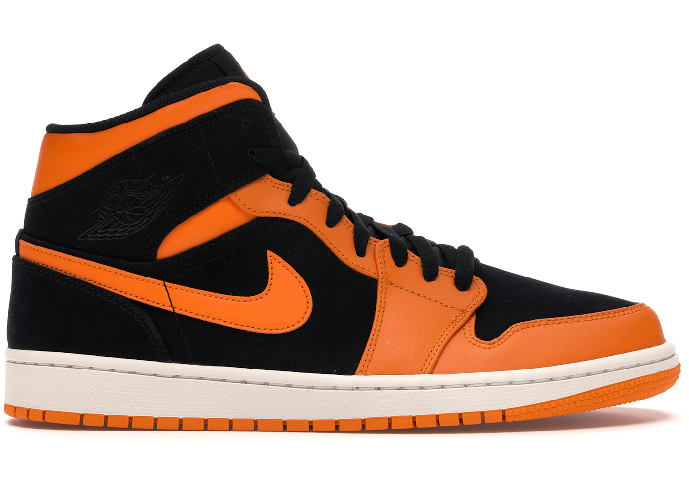 Jordan 1 Mid Black Orange Peel Men's - 554724-081