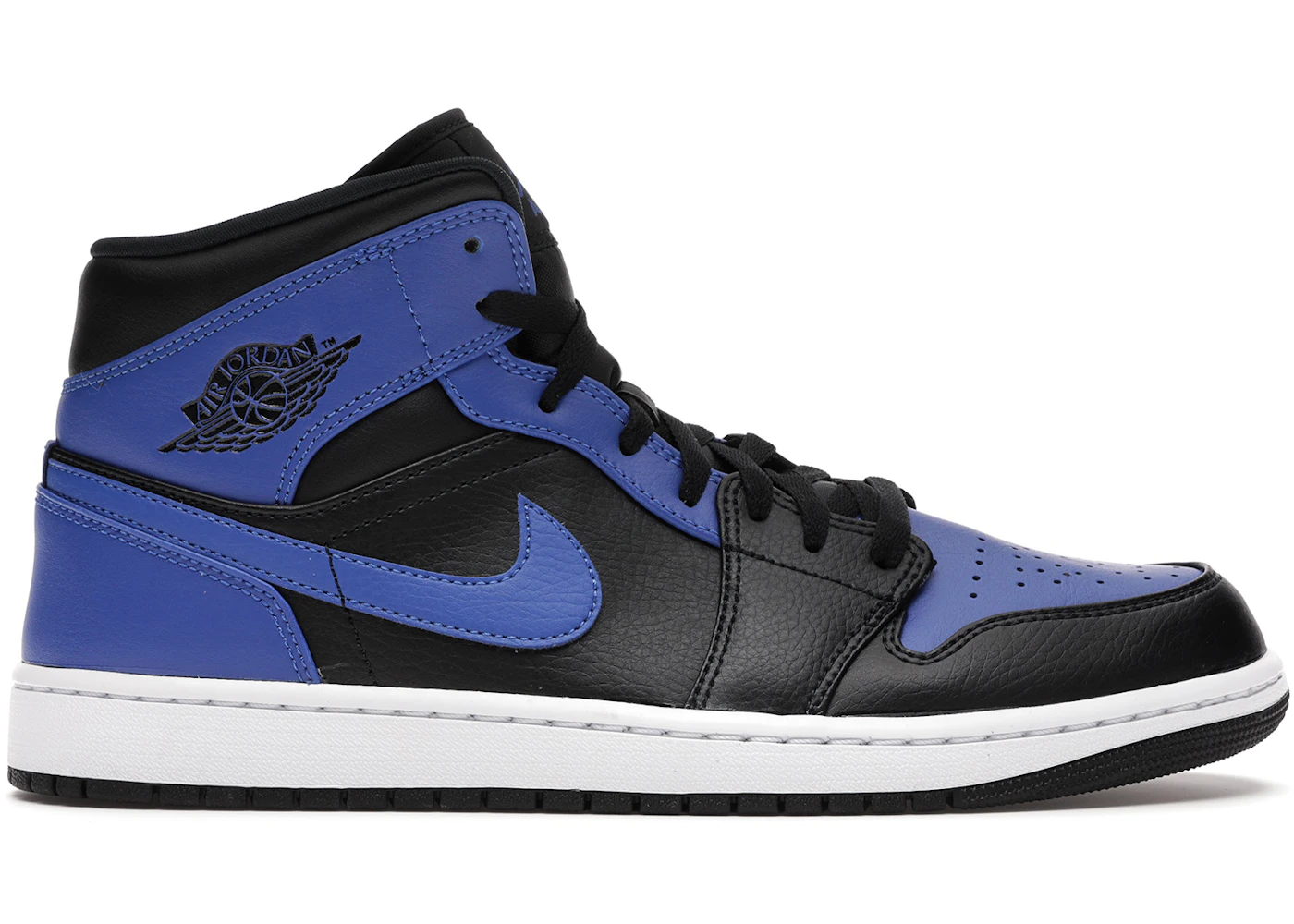 Jordan 1 Mid Hyper Royal Tumbled Leather Men's - 554724-077