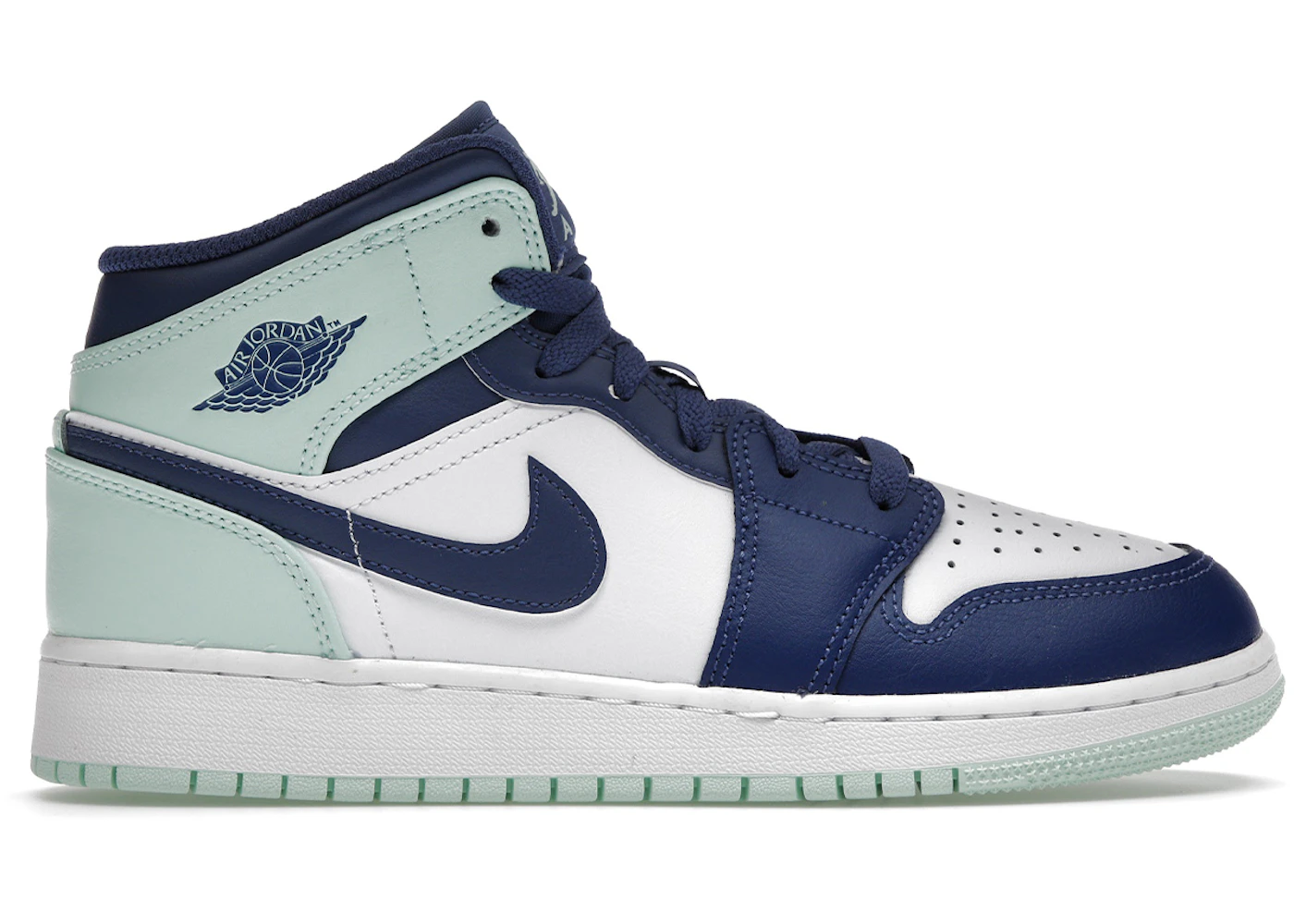 Jordan 1 Mid Mystic Navy Mint Foam (GS) Men's - 554725-413