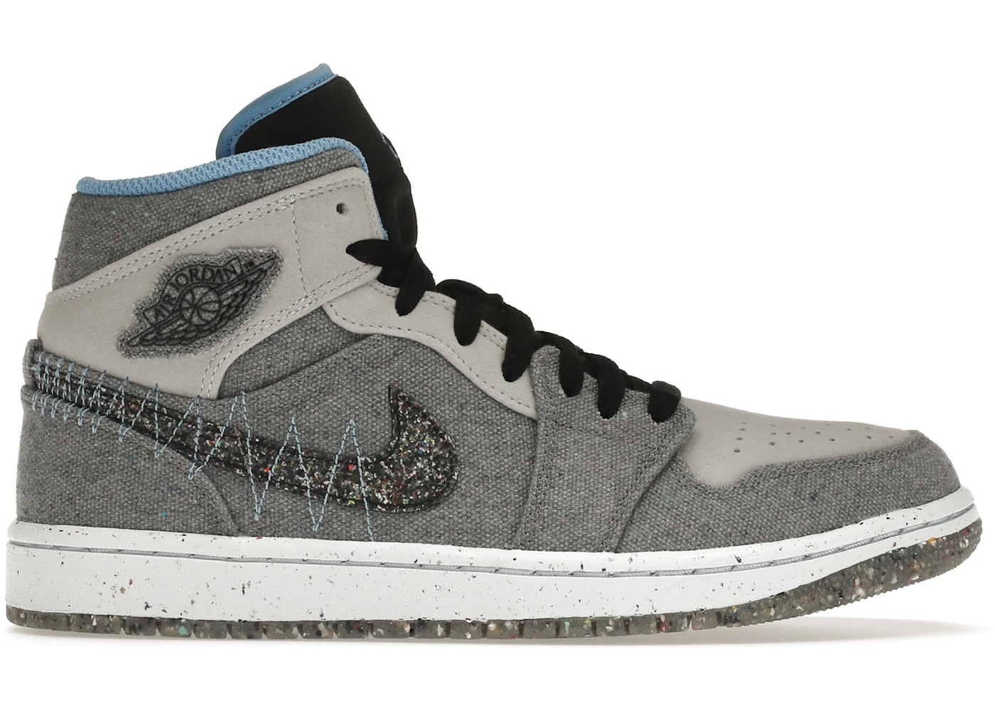 Jordan 1 Mid Crater Grey University Blue Men's - DM3529-004