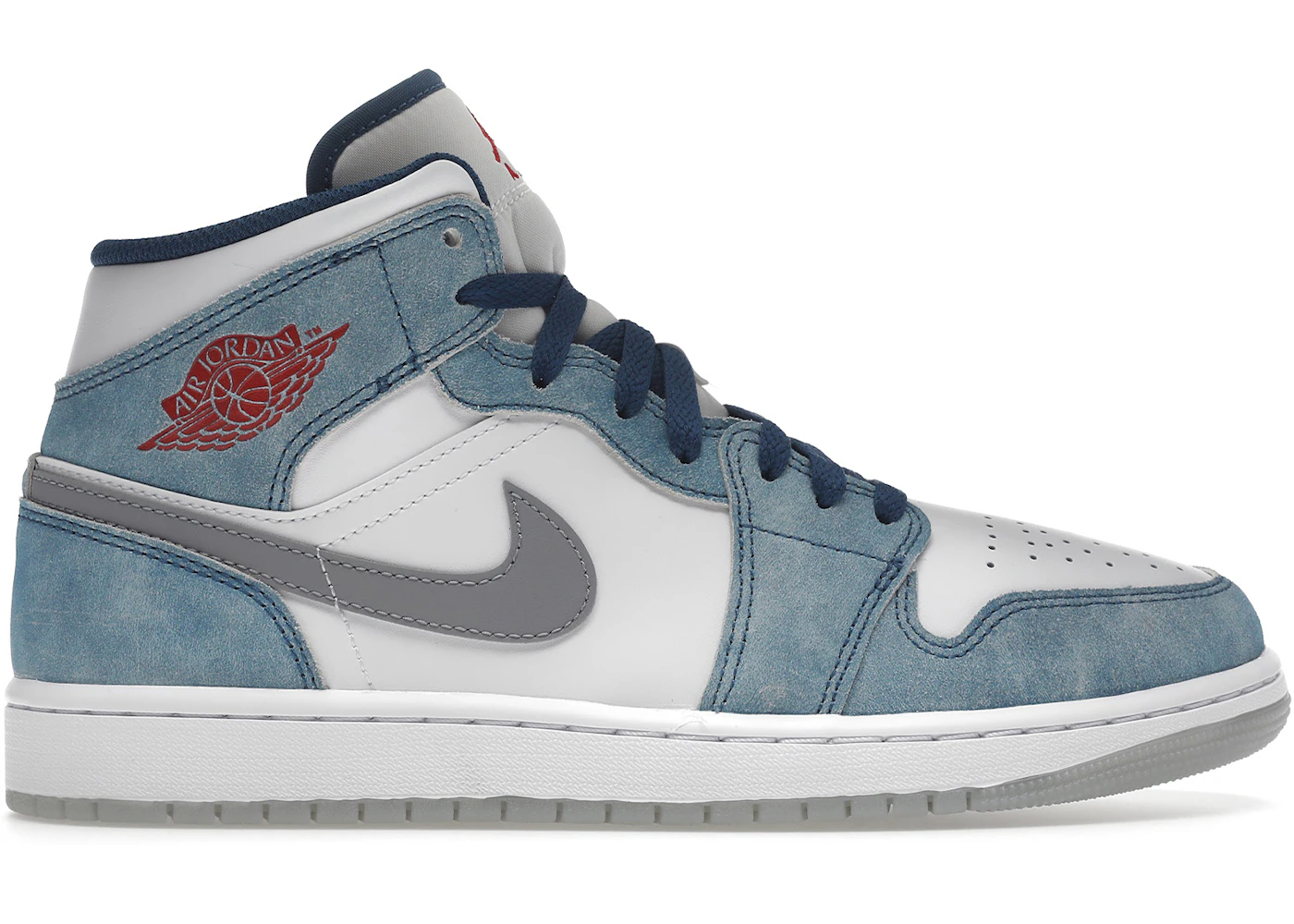 Jordan 1 Mid French Blue Fire Red Men's - DN3706-401