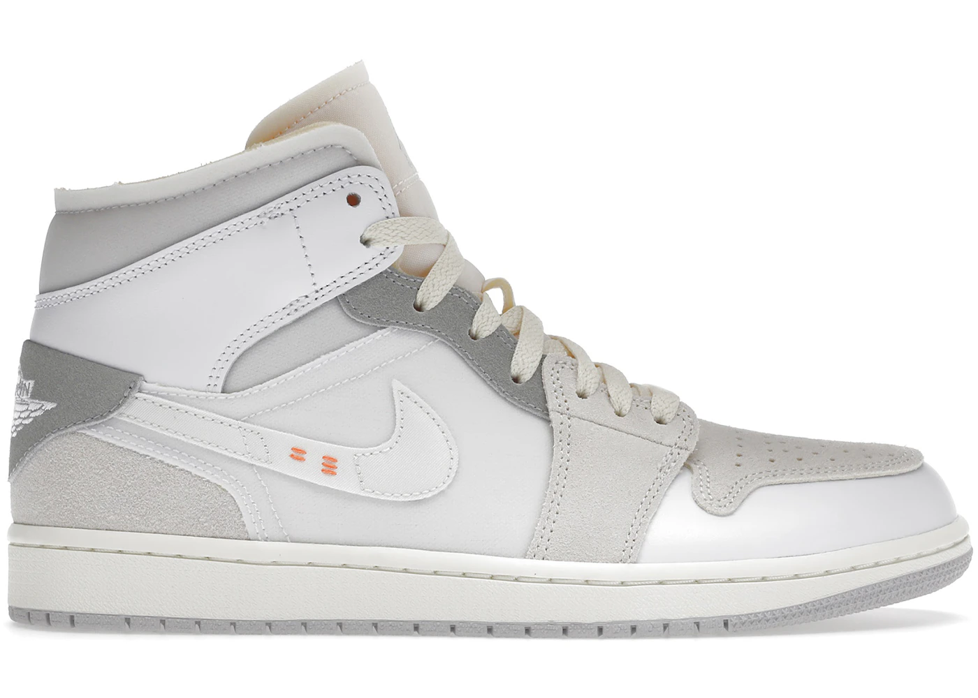 Jordan 1 Mid SE Craft Inside Out White Grey Men's - DM9652-100
