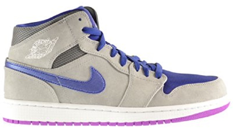 Jordan 1 Mid Matte Silver Laser Purple Men's - 554724-008