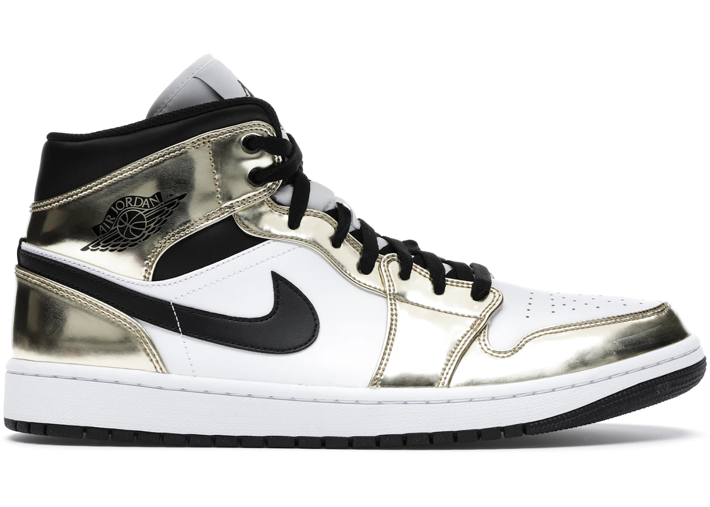 Jordan 1 Mid Metallic Gold Black White Men's - DC1419-700
