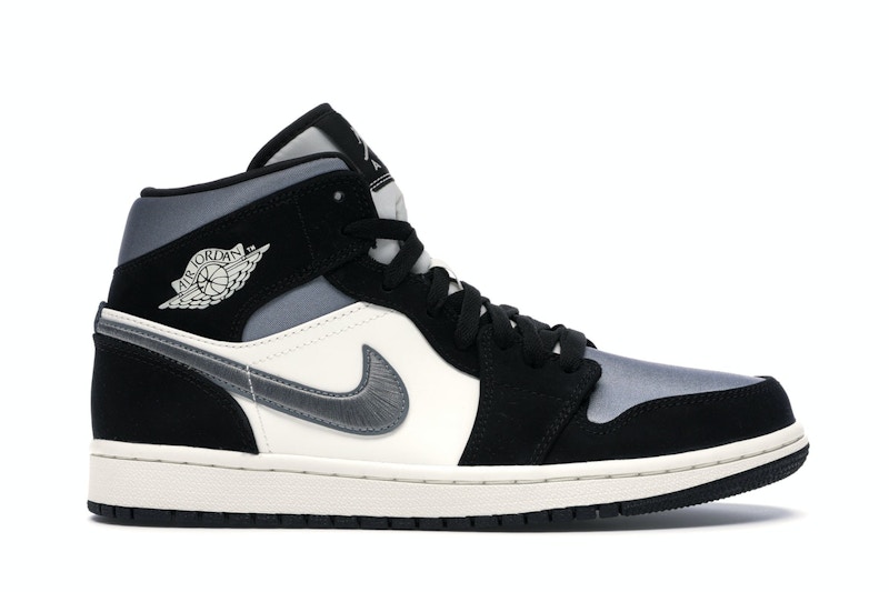 Jordan 1 Mid Satin Grey Toe Men's - 852542-011