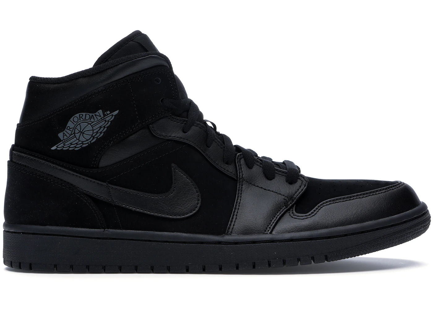Jordan 1 Mid Triple Black (2018) Men's - 554724-050
