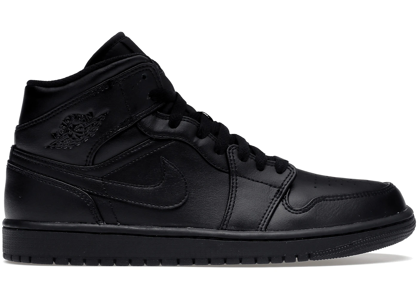 Jordan 1 Mid Triple Black (2022) Men's - 554724-093