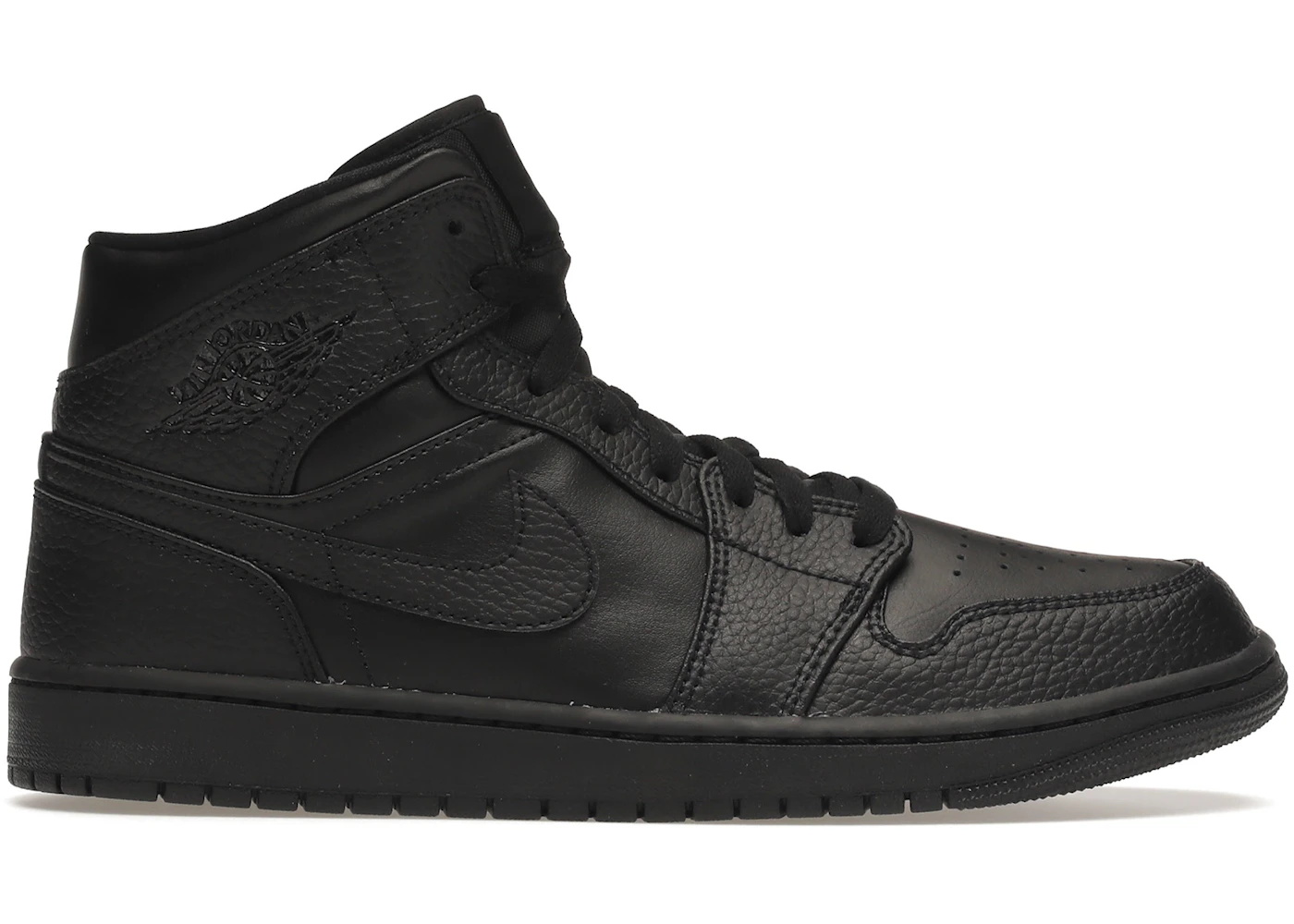 Jordan 1 Mid Triple Black Men's - 554724-091