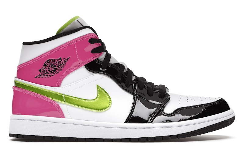 Jordan 1 Mid White Black Cyber Pink Men's - CZ9834-100