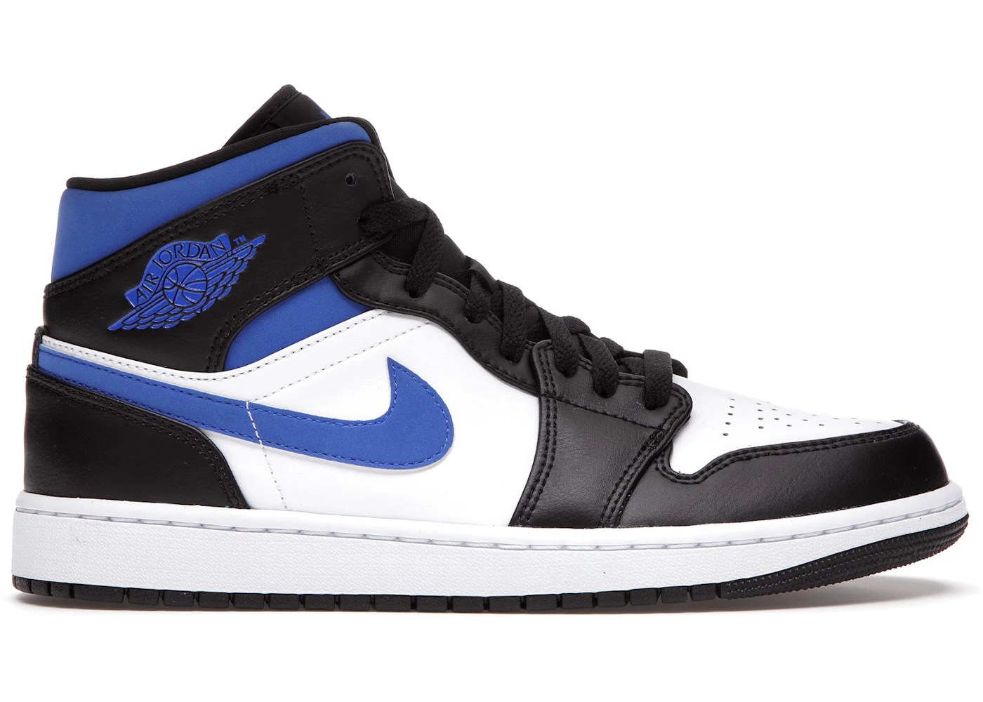 Jordan 1 Mid White Black Racer Blue Men's - 554724-140