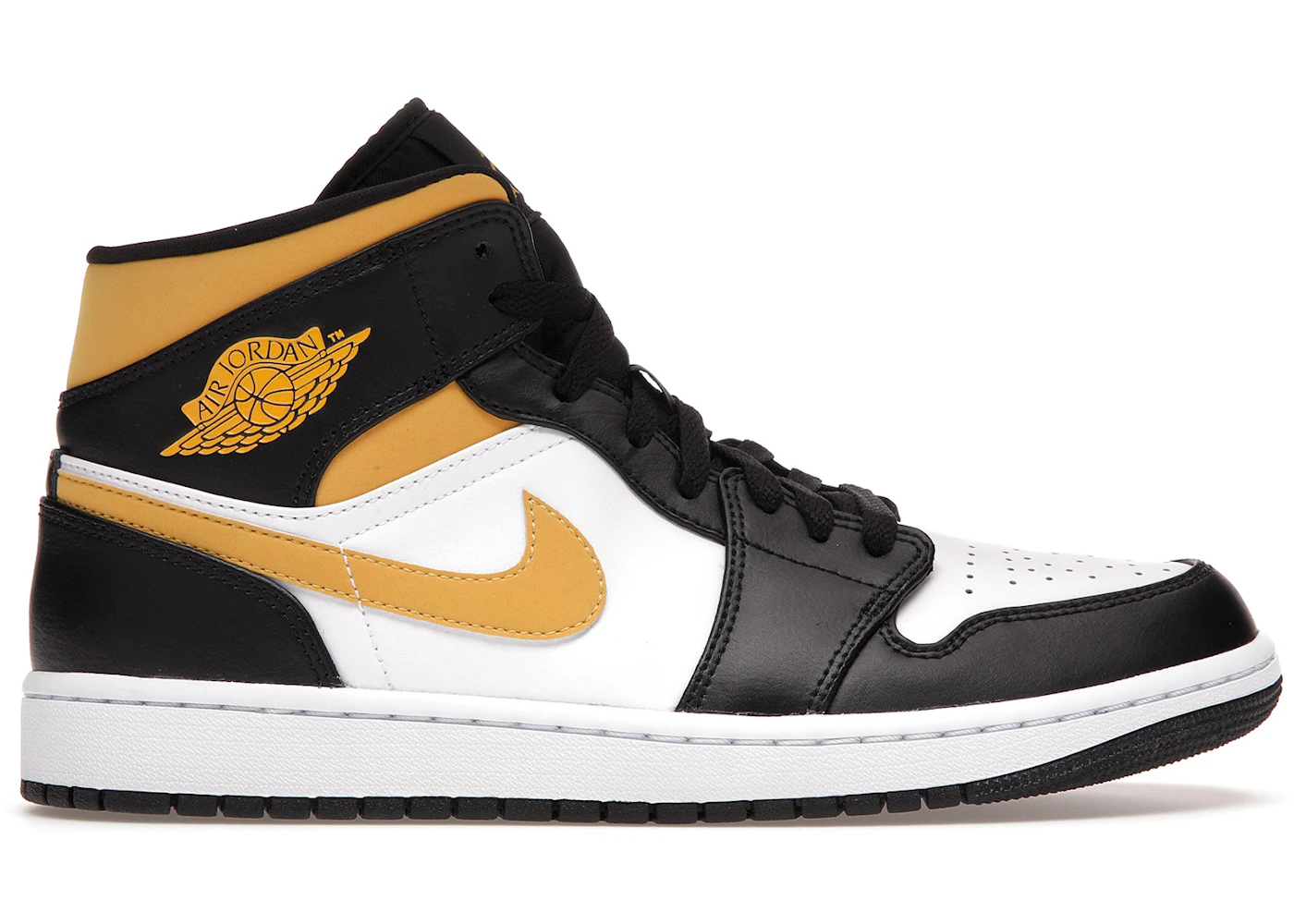 Jordan 1 Mid White Pollen Black Men's - 554724-177