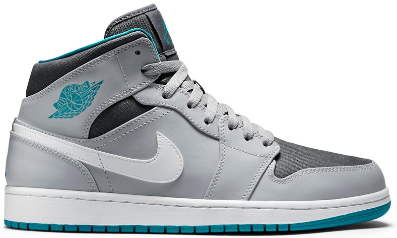 Jordan 1 Mid Wolf Grey Tropical Teal Men's - 554724-027