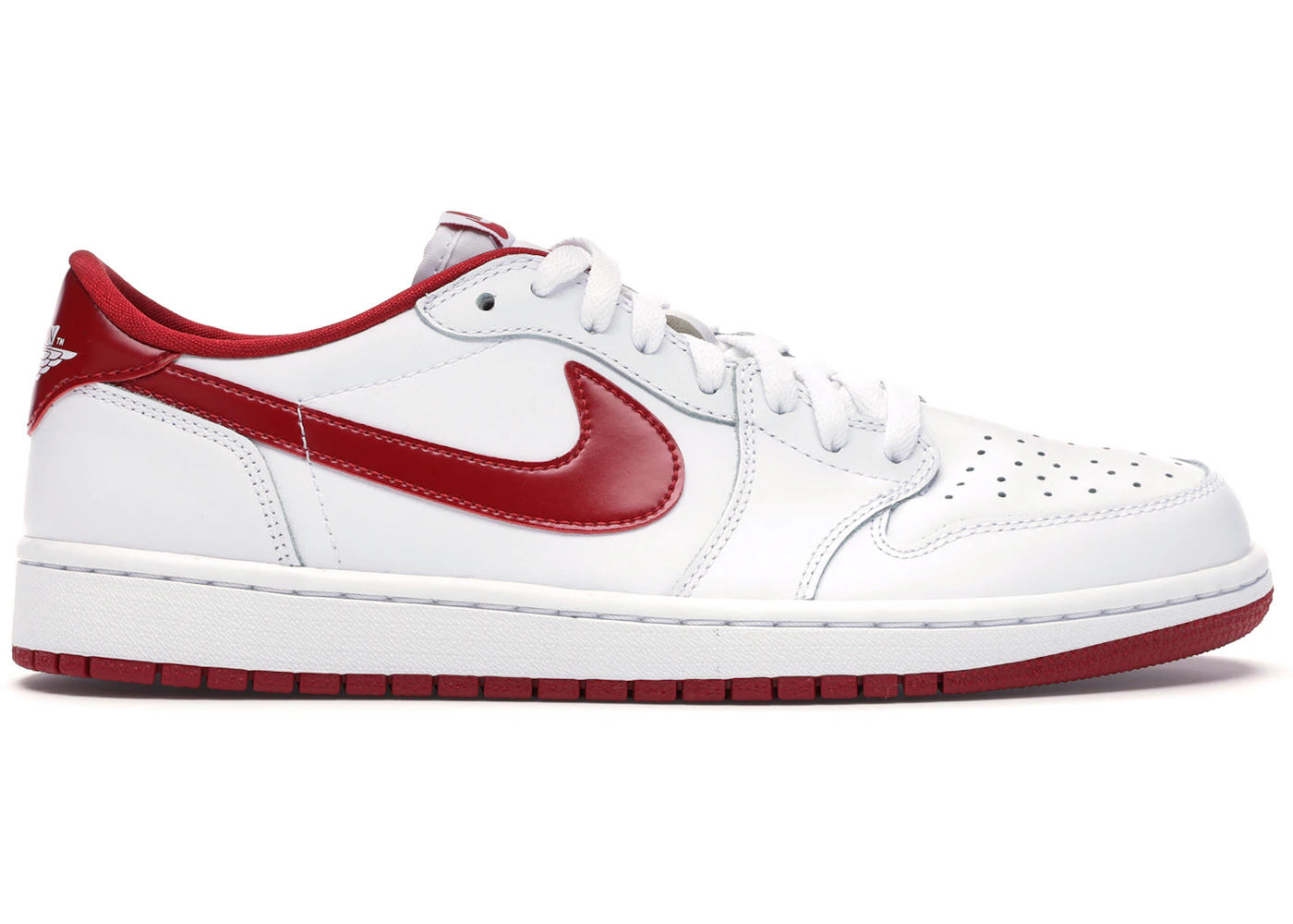 Jordan 1 Retro Low White Varsity Red Men's - 705329-101