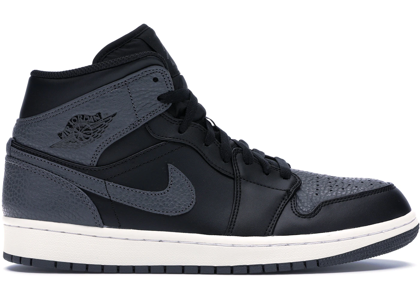 Jordan 1 Retro Mid Black Dark Grey Men's - 554724-041