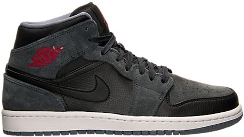 Jordan 1 Retro Mid Black Gym Red Anthracite Men's - 554724-018