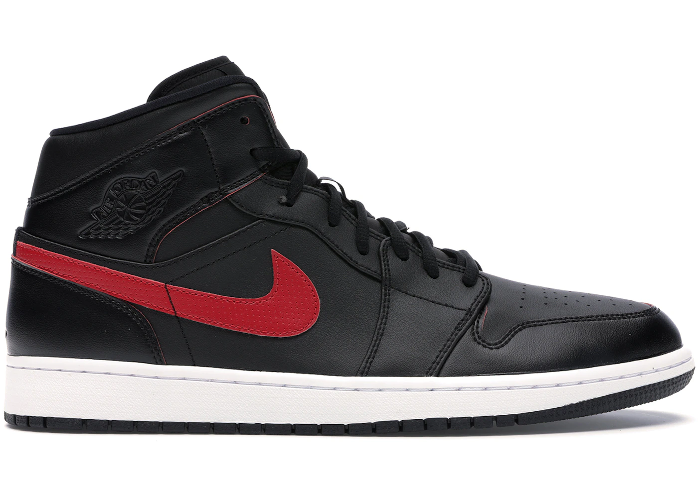 Jordan 1 Retro Mid Black Team Red Men's - 554724-009