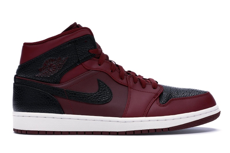 Jordan 1 Retro Mid Team Red Black Men's - 554724-601