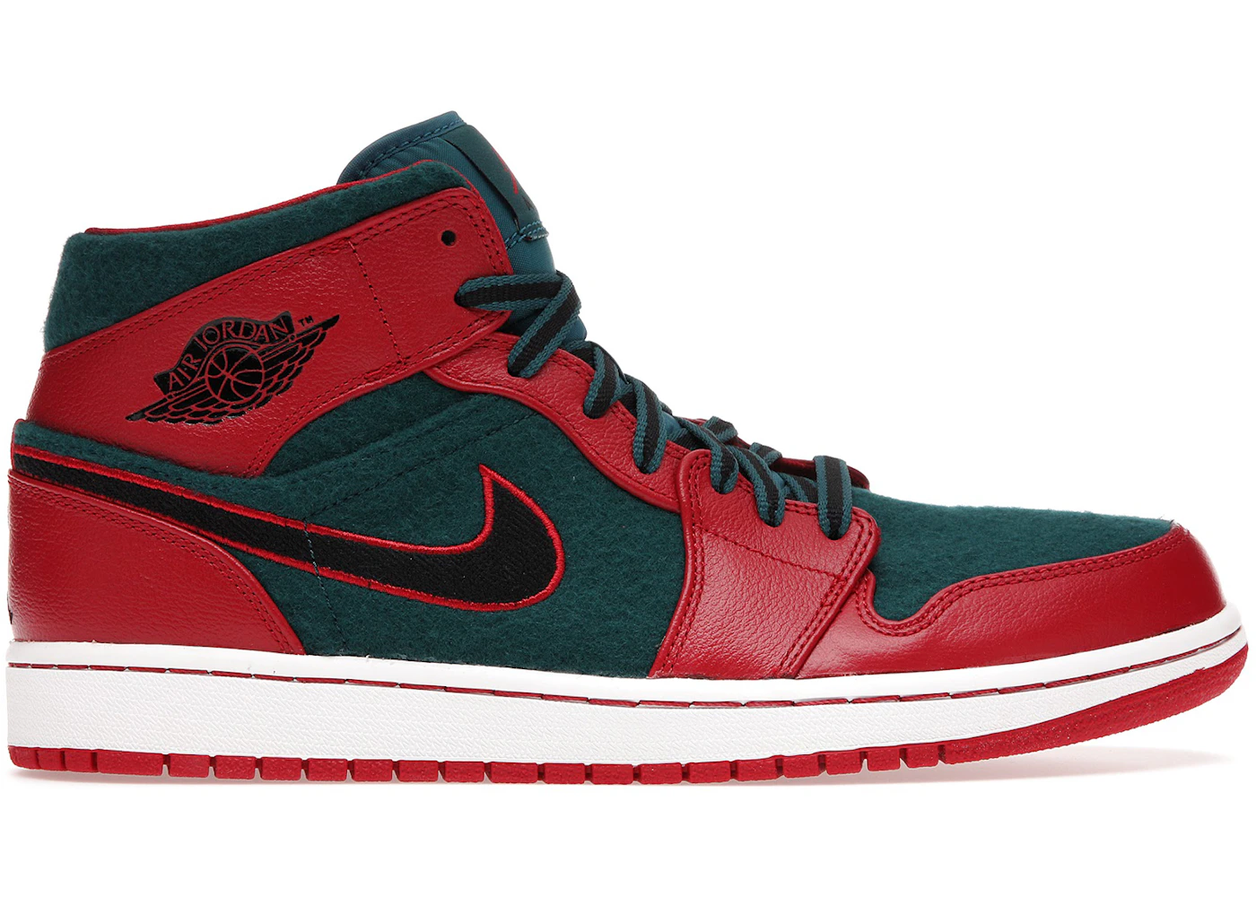 Jordan 1 Mid Gym Red Black Dark Sea Men's - 633206-608
