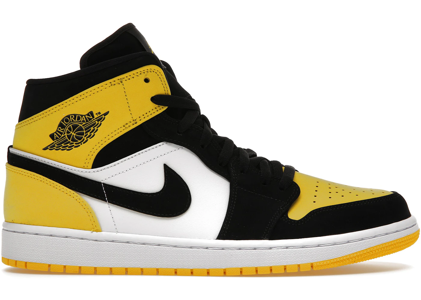 Jordan 1 Mid Yellow Toe Black Men's - 852542-071